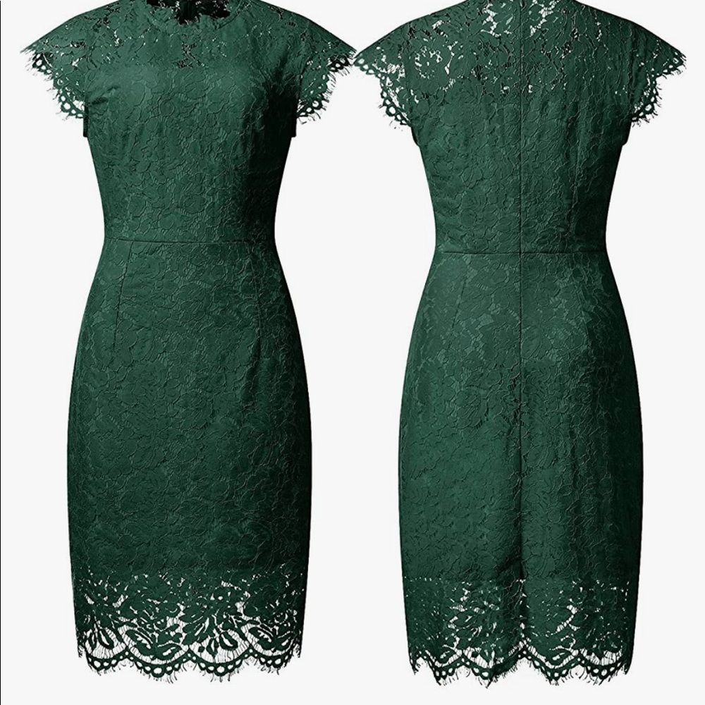 Green lace cocktail dress